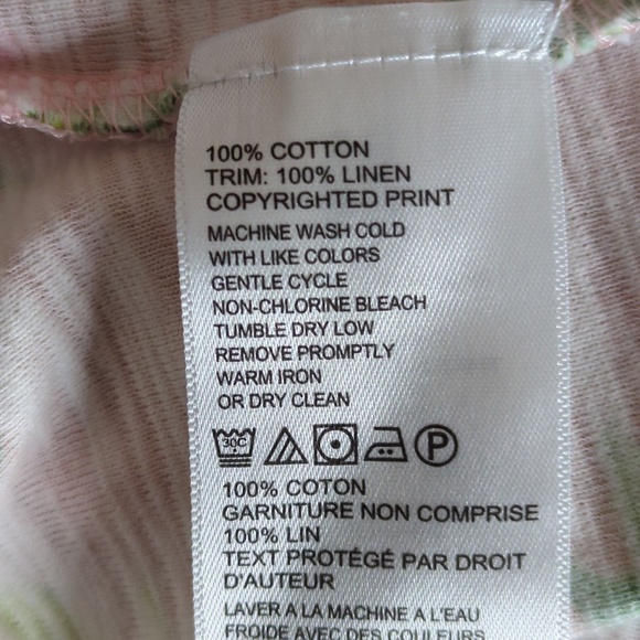 Tommy Bahama Pink Floral Cotton Linen Sleeveless Mini Dress SZ L - Picture 14 of 14